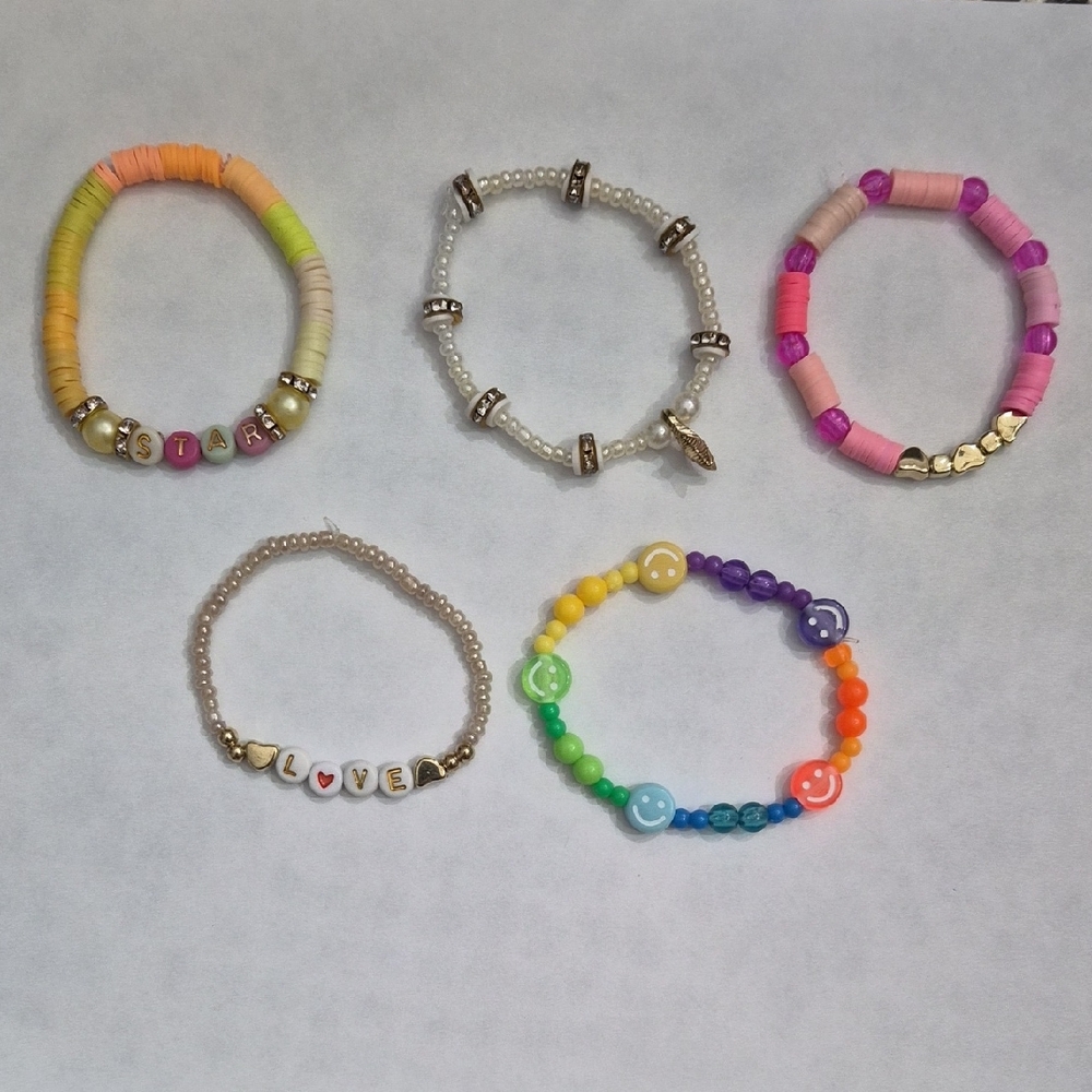 6in Colorful Beaded Bracelets Set
